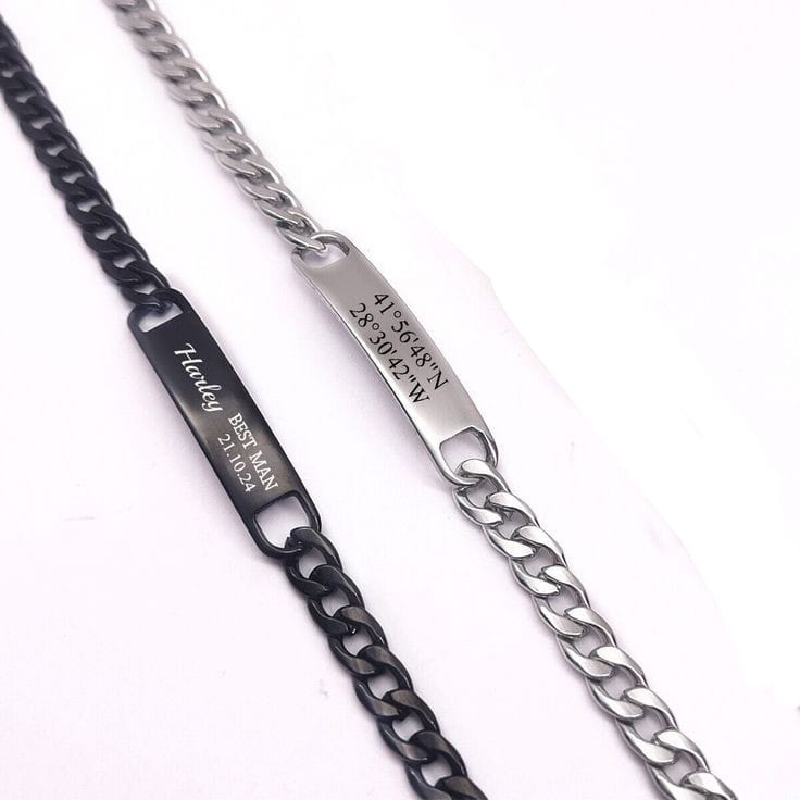 Customized Name Engrave Chain Bracelet - Image 2